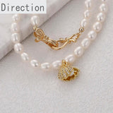 14k Pearl Micro-Inlaid Zircon Shell Pendant