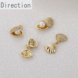 14k Pearl Micro-Inlaid Zircon Shell Pendant