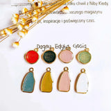 Enamel Alloy Round Pendant Earring Components for DIY Jewelry