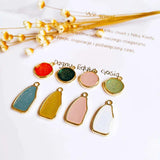 Enamel Alloy Round Pendant Earring Components for DIY Jewelry