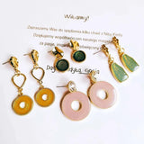 Enamel Alloy Round Pendant Earring Components for DIY Jewelry