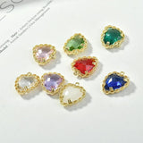Crooked Heart Crystal Pendant Ear Stud Necklace Ornament 2pcs