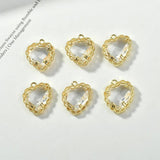 Crooked Heart Crystal Pendant Ear Stud Necklace Ornament 2pcs