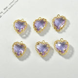 Crooked Heart Crystal Pendant Ear Stud Necklace Ornament 2pcs