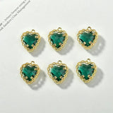 Crooked Heart Crystal Pendant Ear Stud Necklace Ornament 2pcs