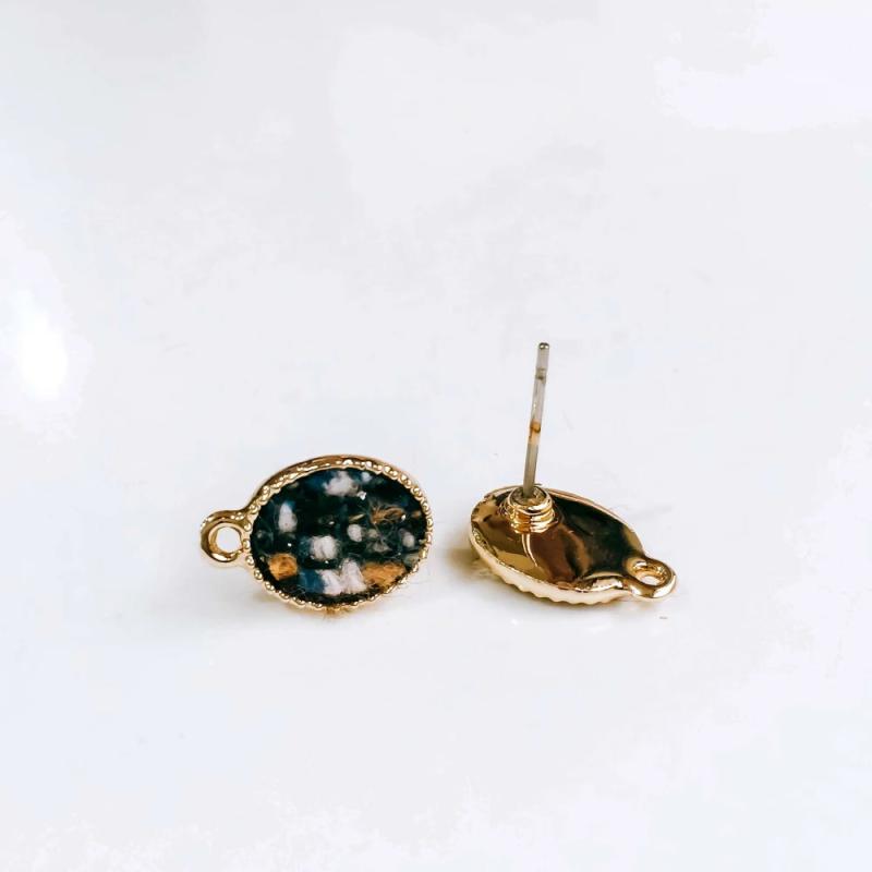 Oval Wool Stud Earring Supplies KP2092