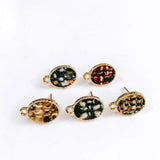 Oval Wool Stud Earring Supplies KP2092