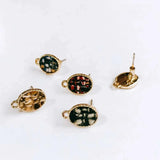 Oval Wool Stud Earring Supplies KP2092