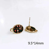 Oval Wool Stud Earring Supplies KP2092