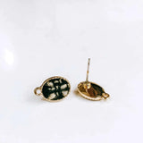 Oval Wool Stud Earring Supplies KP2092