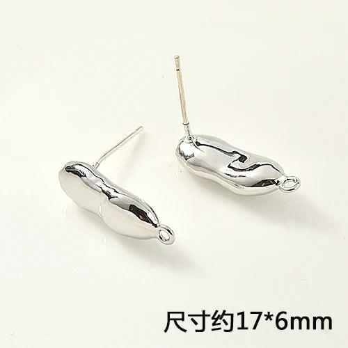18K Copper-Plated Irregular Earrings DIY Accessory
