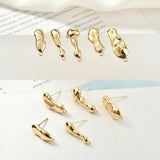 18K Copper-Plated Irregular Earrings DIY Accessory