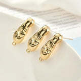 18K Copper-Plated Irregular Earrings DIY Accessory