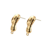 18K Copper-Plated Irregular Earrings DIY Accessory