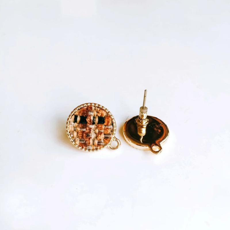 Round Wool Stuff Stud Earring Pendant Necklace Supplies KP2094
