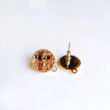 Round Wool Stuff Stud Earring Pendant Necklace Supplies KP2094