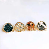 Round Wool Stuff Stud Earring Pendant Necklace Supplies KP2094
