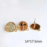 Round Wool Stuff Stud Earring Pendant Necklace Supplies KP2094