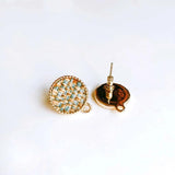 Round Wool Stuff Stud Earring Pendant Necklace Supplies KP2094