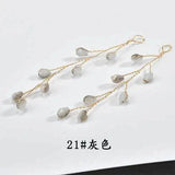 Hand-made Copper Winding Crystal Beads Branches Fairy Earrings