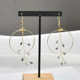 Hand-made Copper Winding Crystal Beads Branches Fairy Earrings