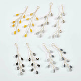Hand-made Copper Winding Crystal Beads Branches Fairy Earrings