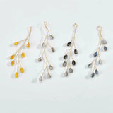 Hand-made Copper Winding Crystal Beads Branches Fairy Earrings