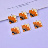 Enamel Flower Charm Jewelry Making Supplies Bulk Craft