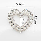 2pcs Heart Shaped Alloy Shoe Buckle Rhinestone Slide Decorative Metal Accessorie