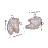 2pcs Freshwater Baroque Pearl Pendants Charms DIY Jewelry Making 19x22mm