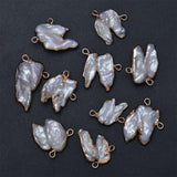2pcs Freshwater Baroque Pearl Pendants Charms DIY Jewelry Making 19x22mm
