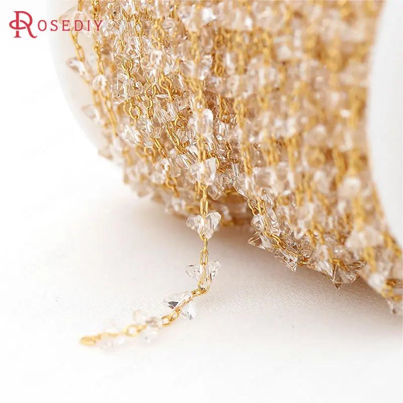 24K Brass & Glass Beads Necklace Chains Jewelry Making Supplies