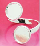 6pcs Adjustable Two Ring Blank Bezel Setting Tray Cabochons