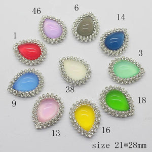 10Pcs Alloy Cat Eye Mix Water Drop DIY Wedding Dress Jewelry