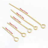 50 PCS Stainless Steel Eye Pins 2.1mm Hole DIY Jewelry Making