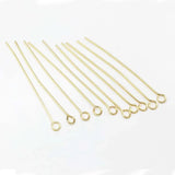 50 PCS Stainless Steel Eye Pins 2.1mm Hole DIY Jewelry Making