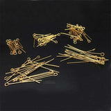 50 PCS Stainless Steel Eye Pins 2.1mm Hole DIY Jewelry Making