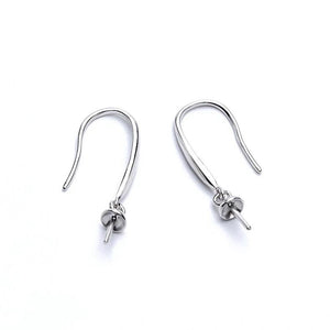 0.4MM S925 Sterling Silver Pearl Ear Hook Earrings Gold-Plated