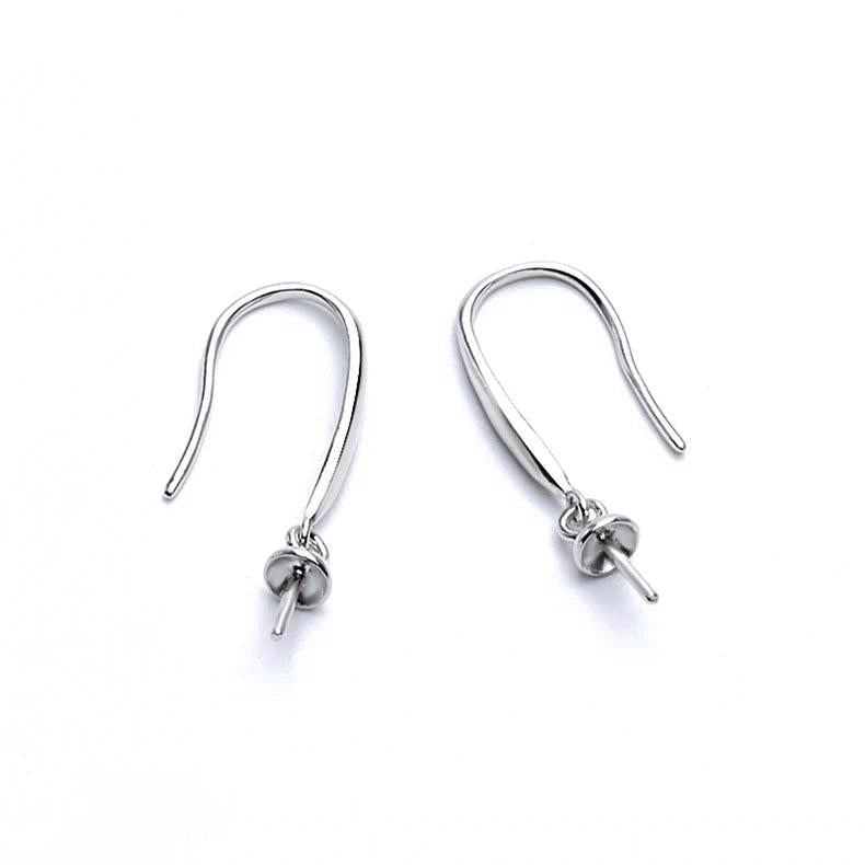 0.4MM S925 Sterling Silver Pearl Ear Hook Earrings Gold-Plated