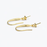 0.4MM S925 Sterling Silver Pearl Ear Hook Earrings Gold-Plated