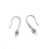 0.4MM S925 Sterling Silver Pearl Ear Hook Earrings Gold-Plated