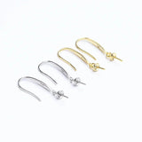 0.4MM S925 Sterling Silver Pearl Ear Hook Earrings Gold-Plated