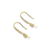 0.4MM S925 Sterling Silver Pearl Ear Hook Earrings Gold-Plated