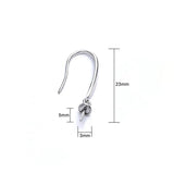 0.4MM S925 Sterling Silver Pearl Ear Hook Earrings Gold-Plated