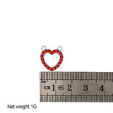 5Pcs Hollow Love Heart Rhinestone Charms for DIY Earrings