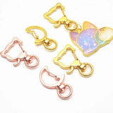 10pcs Metal Moon Cat Lobster Clasp Key Hooks DIY Bag Jewelry DIY