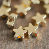 10pcs Plated Brass Star Beads 5/6/8mm