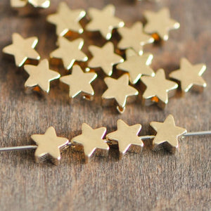 10pcs Plated Brass Star Beads 5/6/8mm