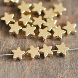 10pcs Plated Brass Star Beads 5/6/8mm