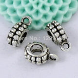 50pcs Zinc Alloy Charm Pendant Bails Cord End For DIY Jewelry 5x13mm